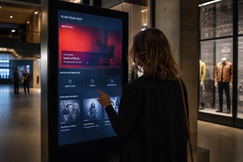 Interactive digital signage kiosk