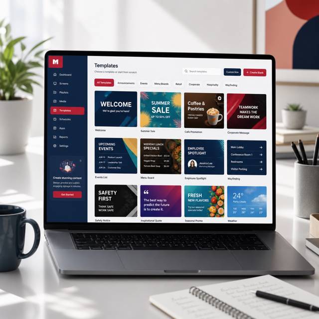 Choose templates in the SignageHome dashboard