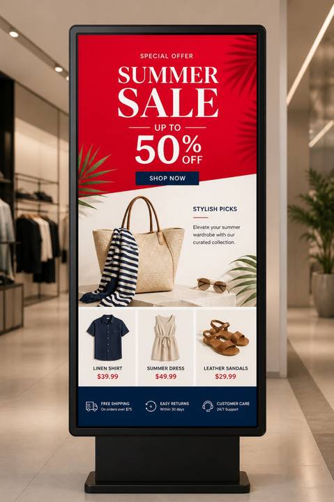 Retail sale digital signage template